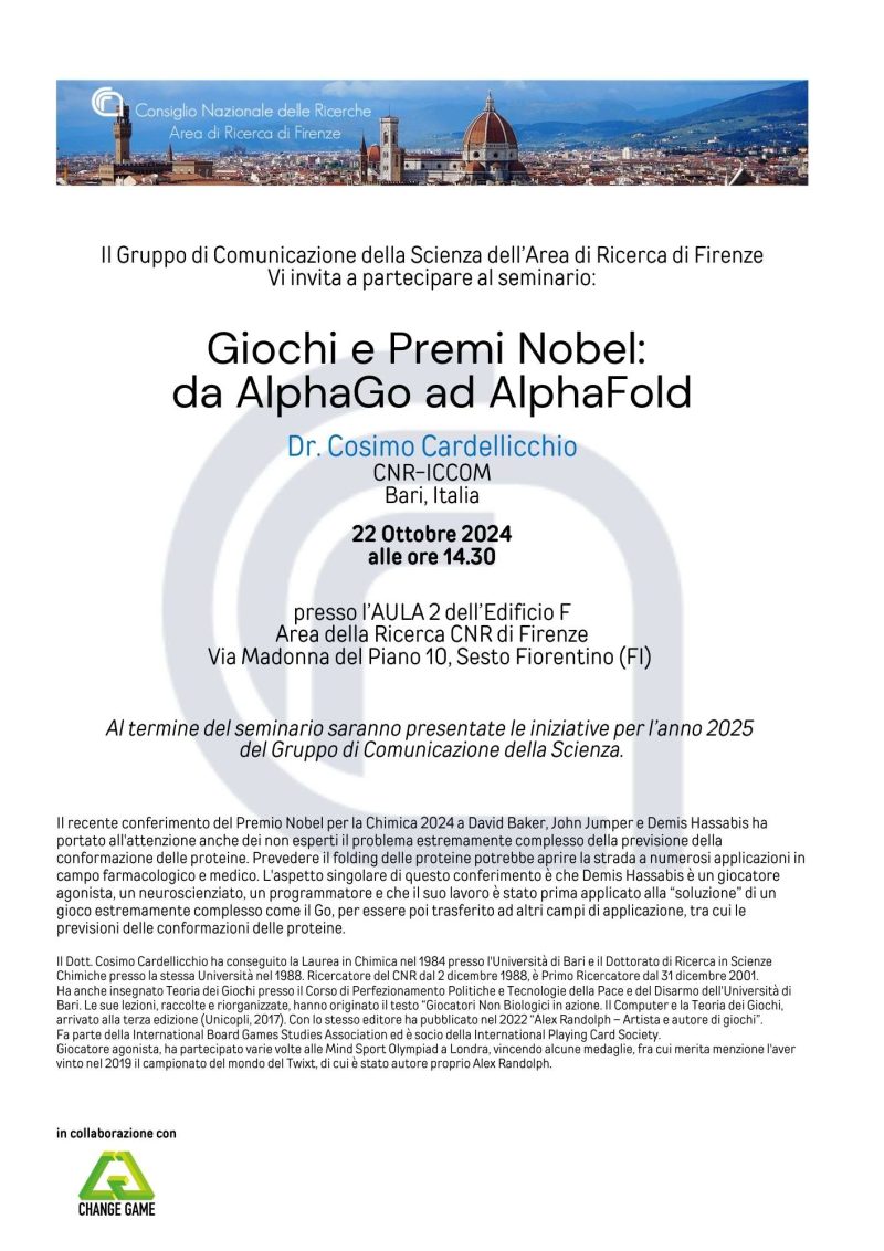 Seminario: “Giochi e Premi Nobel: da AlphaGo ad AlphaFold”